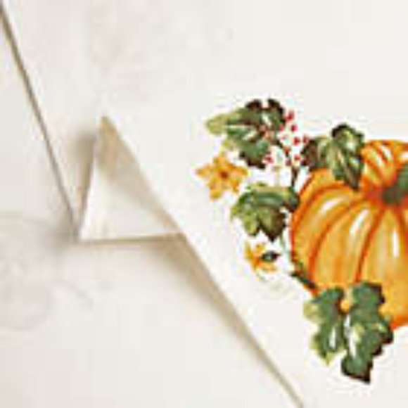 4 new Autumn Medley 60% Cotton Table Napkins w/ Pumpkins for Thanksgiving decor - Picture 7 of 10